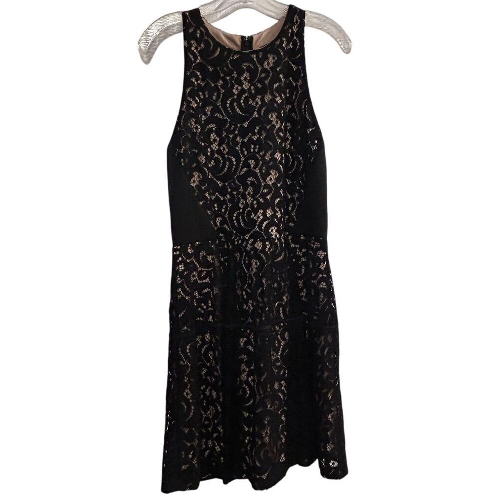 Mossimo Women's Black Lace Fit‎ & Flare Dress Size L Party Cocktail